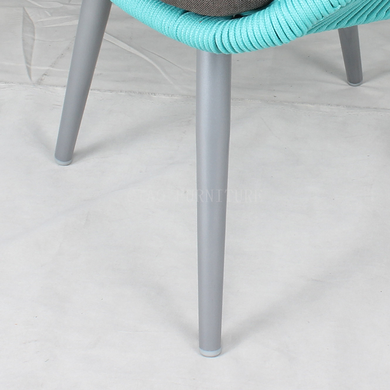Seilblauer minimalistischer Resort-Stuhl für den Außenbereich